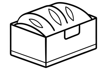 Modern Bread Box Line Art | Bakery Storage Vector Illustration


