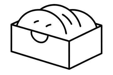 Modern Bread Box Line Art | Bakery Storage Vector Illustration

