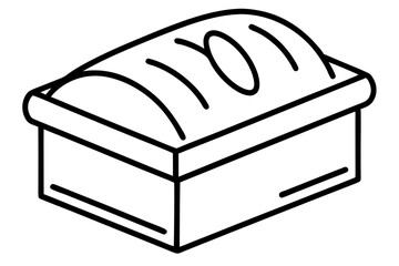 Modern Bread Box Line Art | Bakery Storage Vector Illustration

