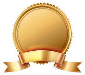 PNG Ribbon award badge icon gold ribbon illustration.
