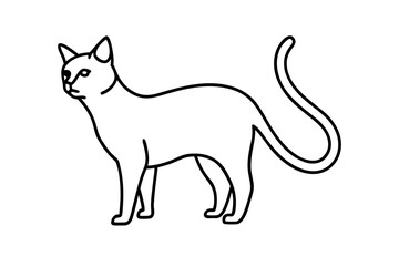 Simple and Modern Line Art of a Cat for Pet Theme


