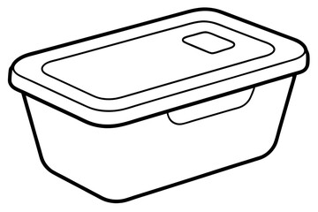 "Simple Outline of a Food Storage Container for Kitchen Use"

