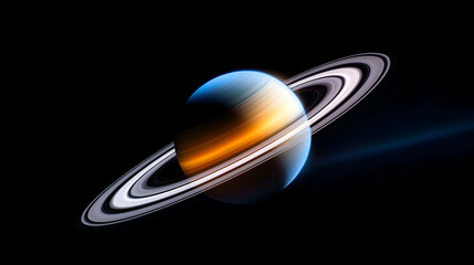 Detailed Digital Art of Saturn and its Rings in Space