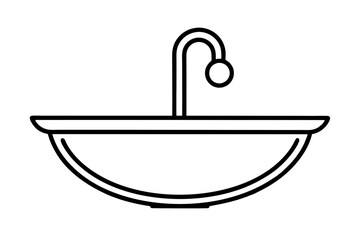 "Stylized Line Art of a Kitchen Sink for Home Improvement - SVG Vector Design"


