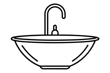 "Stylized Line Art of a Kitchen Sink for Home Improvement - SVG Vector Design"

