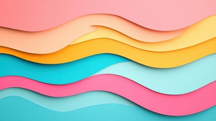 Wavy paper cutout layers in modern color scheme