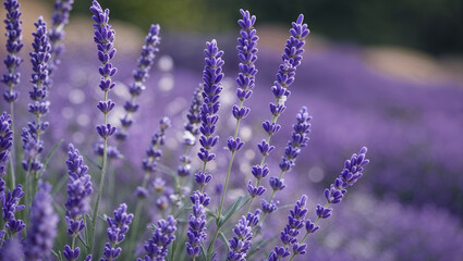 Fototapeta premium Vibrant lavender field capturing nature's beauty