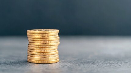 stack of gold coins with digital block interface symbolizing integration of blockchain in modern finance