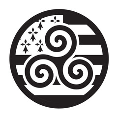 SYMBOLE TRISKEL SUR DRAPEAU GWEN HA DU
