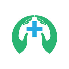 Abstract round symbol with happy human silhouette. Sport, fitness, medical or health care center logo design concept.