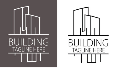 Modern property real estate building logo, Minimalist building logo,
