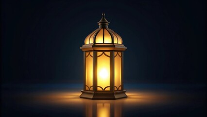 Fototapeta premium a close-up of a glowing lantern with intricate details, illuminating the darkness. It evokes a sense of warmth and tranquility