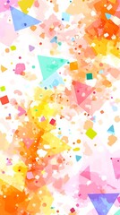 Obraz premium Dynamic watercolor celebration with vibrant geometric confetti design