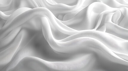 Fototapeta premium Elegant White Silk Fabric Flowing with Soft Waves and Delicate Texture