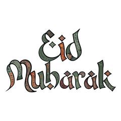 Vector illustration of The Unique Design Text Typography Eid Mubarak With White Background