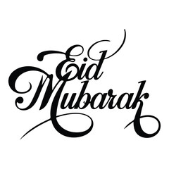 Vector illustration of The Unique Design Text Typography Eid Mubarak With White Background