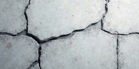 Obraz premium Cracked Concrete Surface Texture A Detailed High-Resolution Image of Broken Pavement Pieces Showing Extensive Fractures