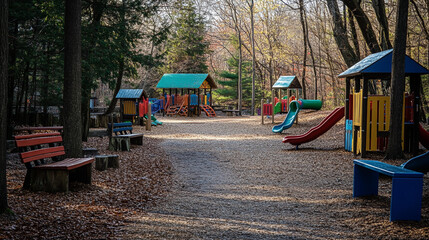 Outdoor playground in park.