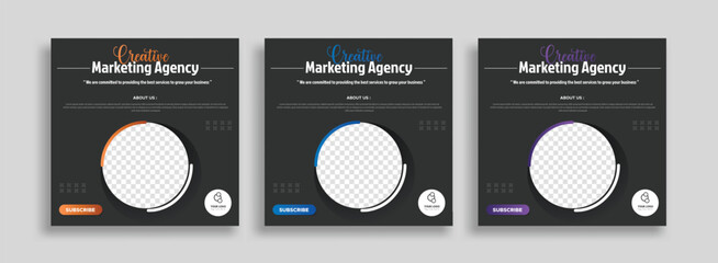 Creative marketing agency business promotion social media post template.