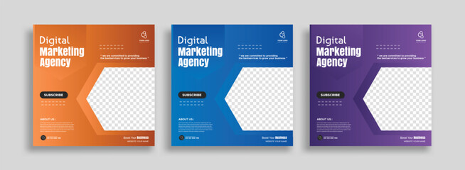 Digital marketing agency business promotion social media post template.
