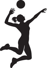 Silhouette of women playing volleyball