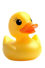 Isolated Yellow Rubber Duck with Eyelashes