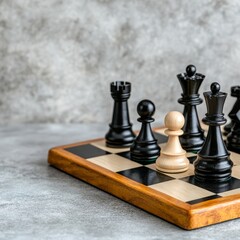 A close-up of a chessboard with black and white pieces positioned strategically, showcasing the game's complexity, Ideal for articles on strategy, gaming, or intellectual pursuits,