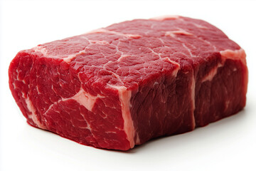 Obraz premium Fresh raw beef tenderloin steak showcasing deep red color and fine marbling for culinary preparations