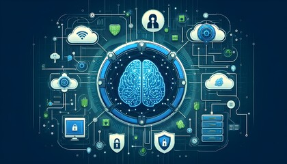 Futuristic AI-Driven Data Center with Advanced Cybersecurity and Cloud Networking