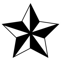 Star clip art design on plain white transparent isolated background for card, shirt, hoodie, sweatshirt, apparel, card, tag, mug, icon, poster or badge