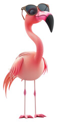 Naklejka premium PNG Cool flamingo wearing sunglasses
