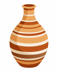 Handcrafted Clay Vase/Pot Isolated on White Background – High-Quality Stock Image.