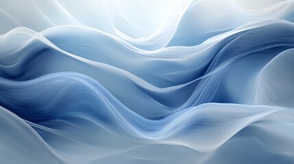 Obraz premium Abstract blue flowing waves form a calming and serene background