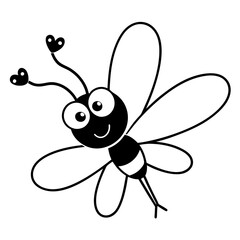 vector illustration of cartoon bee