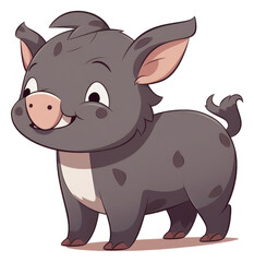 Fototapeta premium Boar cartoon style animal boar mammal.