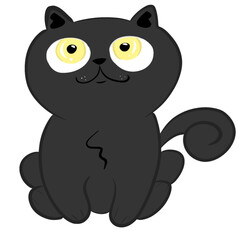 black kitten illustration