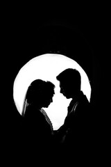 silhouette of a woman with globe