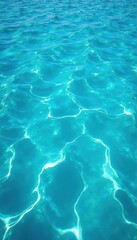 Obraz premium Crystal clear water with vibrant blue waves, sunlit crests , vibrant, ocean, serene