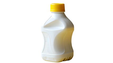 White Plastic Bottle Rotates Slowly, Isolated on White Background