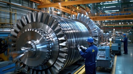 Industrial Turbine Maintenance in Factory