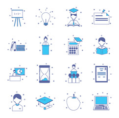 Set of teacher vector icons with white background