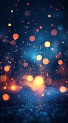 Fototapeta premium Colorful bokeh lights creating a dreamy atmosphere in a nighttime setting