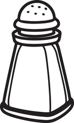 salt shaker line art, black outline, vector and illustration, coloring book page line art drawing