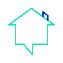 Home chat outline dual color icon
