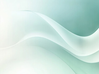 Obraz premium Abstract light green wavy background flowing smoothly and elegantly