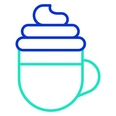 Cream Coffee outline dual color icon