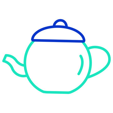 recommend clip art: Coffee Kettle outline dual color icon