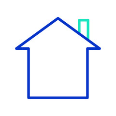 house outline dual color icon