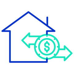 Home invest outline dual color icon