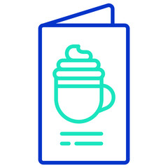 Menu card outline dual color icon